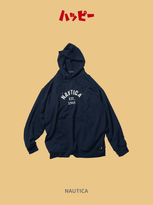 【Nautica】Felt Patch Arch Logo 帽T